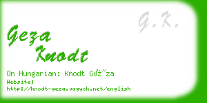 geza knodt business card